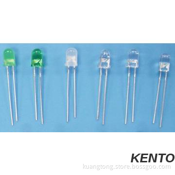 new High bright Through Hole Long legs Transparent Green Led  Diode